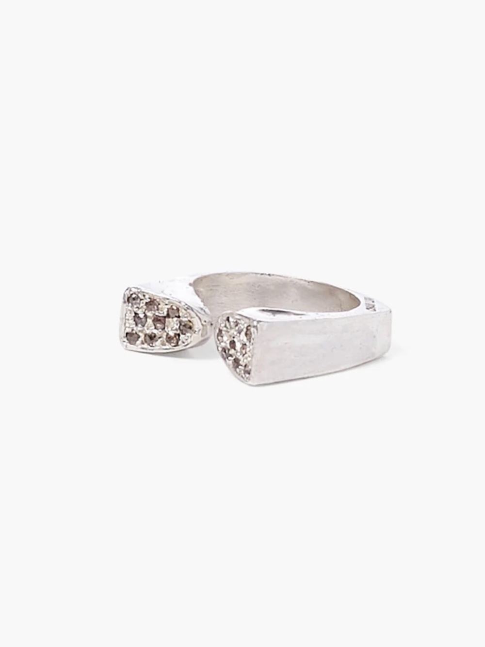 NWT CHAN LUU STERLING SILVER DIAMOND DUO STATEMENT RING $600 - Picture 3 of 5